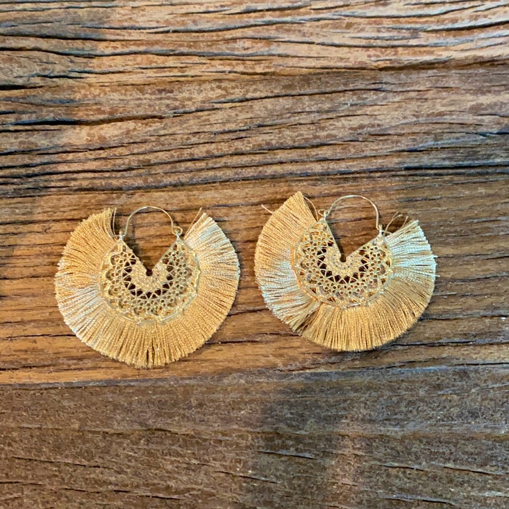 Fringe hoop earrings
